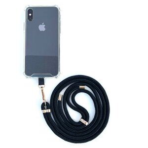 Phone Lanyard - Black, Golden Adjuster